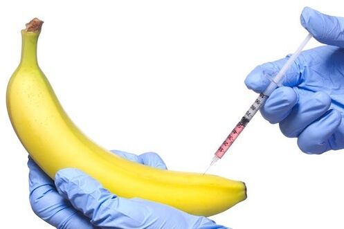 agrandissement du pénis injectable sur l'exemple d'une banane